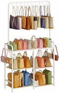 Large Capacity 3-Tier Purse Organizer for Closet, Double-Row Rack, 16 Hooks by Hayexiha