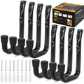 GURADESIGN 8-Pack Heavy Duty Garage Hook for Hanging 50 lbs, J Utility Hooks for Garage, Metal Wall Hooks Heavy Duty, Garage Hook for Hanging, Black by GURADESIGN