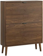 Shoe Cabinet Storage for Entryway with 2 Flip Drawers, Narrow Shoe Cabinet with Black Handles for Entryway, Hidden Slim Shoe Organizer Rack, 31.5" w x 9.45" D x 39" H - Image 7