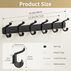 Coat Rack Wall Mount Heavy Duty, Wall Coat Hanger with Hooks, Black 2 Pack - Image 6