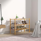 ROMGUAR CRAFT 3 Tier Bamboo Shoe Rack for Closet Free Standing Wood Shoe Shelf Storage Organizer for Entryway Small Space Stackable 27"x11"x20" (Natural) - Image 7