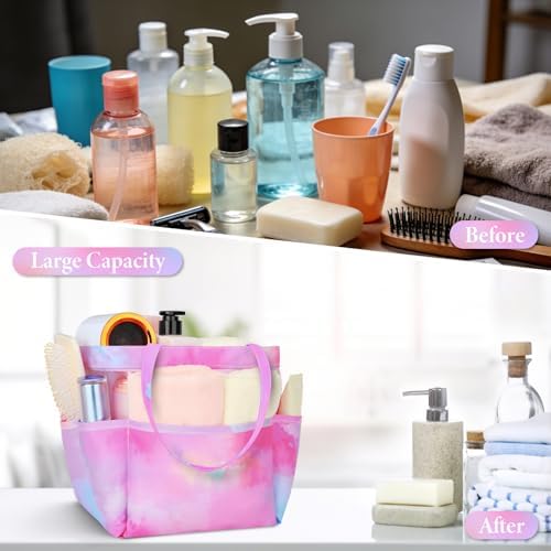Mesh Shower Caddy Portable - 9 Pockets, Shower Bag for Dorm Room Camping - Image 3