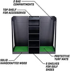 GoSports Premium Wooden Golf Bag Organizer and Storage Rack - Black, White or Brown Finish - Holds 2 Golf Bags - Image 3