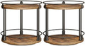 YATINEY Spice Rack, Set of 2 Lazy Susan Organizer, 2-Tier Turntable Organizer, Rotating Spice Rack Organizer For Cabinet, Compact and Versatile, for Kitchen Countertop, Rustic Brown SR22L2BR by Yatiney