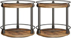 YATINEY Spice Rack, Set of 2 Lazy Susan Organizer, 2-Tier Turntable Organizer, Rotating Spice Rack Organizer For Cabinet, Compact and Versatile, for Kitchen Countertop, Rustic Brown SR22L2BR by Yatiney