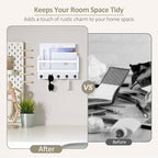 Nekon Mail and Key Holder for Wall Decorative, 11 Inch Mail Holder, White - Image 2