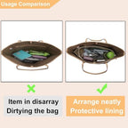 Doxo Purse Organizer Insert for Handbags, Felt Neverfull MM Organizer Insert with Cover, Tote Bag Organizer with Zipper Pocket and Bottle Holder, Fit Neverfull MM and More, Beige-L - Image 4