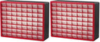 Akro-Mils 64-Drawer Plastic Drawer Storage Cabinet for Garage Organization, Bead Organizer, Building Bricks Storage, Teacher Toolbox, Makeup Organizer, 20-Inch W x 6-Inch D x 16-Inch H, 10164 Red by Akro-Mils
