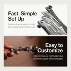 KeySmart Original Key Holder - Compact Key Organizer for Key Chain, Minimalist Clutter-Free EDC Keychains Key Ring, Carbon Fiber 3k, 14 Keys - Image 4