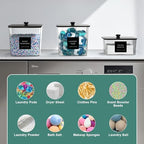 POLRAI 3 Pack Laundry Pod Containers and Dryer Sheet Holder with Bamboo Lids and Labels Laundry Room Organization Containers for Scent Booster Powder Detergent Pods Storage - Image 4