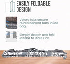 Extra Large Utility Tote Bag - Oversized Collapsible Reusable Wire Frame Rectangular Canvas Basket With Two Exterior Pockets For Beach, Pool, Laundry, Car Trunk, Storage - Damask Gray - Image 6