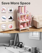 YOTTOY 3-Tier Gym Storage Rack for Home Gym–Multi-Functional Weight Rack, Dumbbell Rack, Yoga Mat Holder with Side Basket & 6 Hooks, Gym Equipment Organizer - Image 4