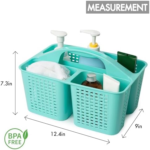 Tiawudi Portable Shower Caddy, Caddy Organizer with Handle, Plastic Shower Basket Hold Soap, Shampoo, Hair Supplies and Beauty Products, Cleaning Supplies Organizer for Home, Dorm, Shelf and Cabinet - Image 2