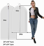 Mskitchen Garment Bags for Hanging Clothes, Clear Plastic Closet Storage Covers with Cedar Balls, 24" x 43"/54”, 6 Pack - Image 2