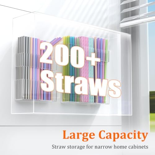 Small Acrylic Straw Holder for Cabinet Door, Adjustable Two-Part - Image 4
