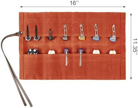 Knife Display Bag with 12 Slots Pocket Knives,Folding Knife Holder Organizer,Tactical Outdoor for EDC Mini Knife Bags,Knives Roll Collection Protector Bag - Image 2
