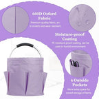 2Pcs 17L Collapsible Cleaning Supplies Caddy with Handle for Travel, Purple - Image 5