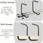 Overhead Garage Storage Rack, Heavy Duty Ceiling Storage Hooks Utility Hanger for Lumber Ladder Bike & Other Bulky Items (6) - Image 5