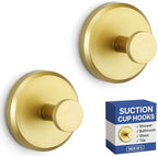 HOME SO Suction Cup Hooks for Shower & Bathroom Towel Holder 2-Pack Gold by HOMESO