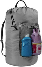 Laundry Bag with Shoulder Straps and Mesh Pocket Laundry Backpack Large Portable Laundry Hamper for College Laundromat Apartment (Gray) by CATOTEL