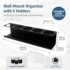 6 Pack Wall-Mounted Spray Bottle Holder, Heavy-Duty Steel Black Aerosol Can Storage Rack with 30 Holes, Spray Paint Can Organizer for Garage, Shop, Home, Tool Trailer & Service Truck - Image 3
