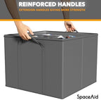 SpaceAid Shoe Organizer for Closet, 2 Pack Foldable Shoe Storage Containers Baskets Boxes Bins w/Adjustable Dividers, Fits 16-32 Pairs, Grey - Image 5