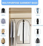 Garment Bags for Hanging Clothes 24'' x 40'' (Set of 12) Coat Covers for Closet Foldable Washable Dress Bags for Hanging Clothes for Long Dress Dance Costumes Suits Gowns Coats - Image 3