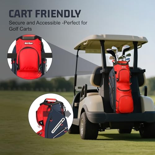 15 Way Golf Cart Bag with Organizer Top, Golf Club Cart Bag for Men - Image 6