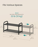 SONGMICS Expandable Shoe Rack, 2-Tier Shoe Organizer, Holds 4-8 Pairs - Image 5