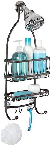 iDesign 61971 York Lyra Hanging Shower Organizer - 10" x 4" x 22", Bronze - Image 3