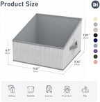 DIMJ Closet Storage Bins 10 Pack - Fabric Trapezoid Closet Organizer Bin, Foldable Storage Baskets for Shelves, Closet Shelf Organizer, Clothing Storage Box for Toys, Books, Towel, Clothes, Gray - Image 2