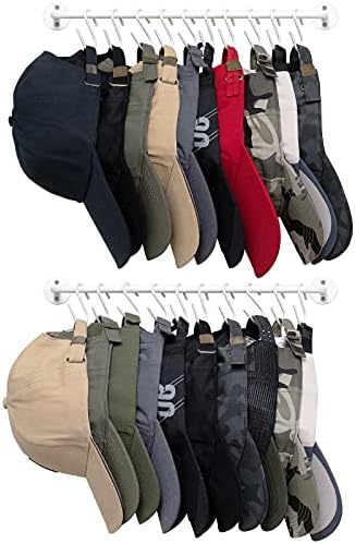 Mkono Hat Organizer Hat Rack for Wall Storage Holder with 20 Hooks Set of 2 by Mkono
