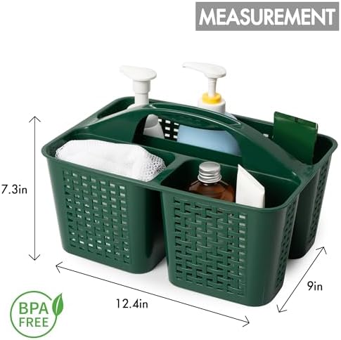 Tiawudi Portable Shower Caddy, Caddy Organizer with Handle, Plastic Shower Basket Hold Soap, Shampoo, Hair Supplies and Beauty Products, Cleaning Supplies Organizer for Home, Dorm, Shelf and Cabinet - Image 2