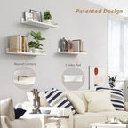 Forbena Gold Floating Shelves for Wall Decor Set of 3, Bathroom Shelves Over Toilet, Modern Display Wall Shelf with Guard Rail for Living Room Bedroom Organizers and Storage - White and Gold - Image 4