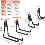 GUDEMAY 32 Pack Steel Garage Hooks Heavy Duty, Utility Wall Mount Hook with Anti-Slip Coating, Hanger & Organizer for Bulk Items, Bikes, Ladders, Power Tools, Ropes, and More Equipment - Image 3