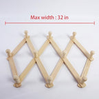 AMAPON Accordion Wall Hanger Expandable Coat Hat Rack 10 Peg Hook Mug Cap - Image 4