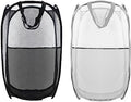 Collapsible Pop Up Laundry Hamper, Extra Large Mesh Foldable Laundry Basket, 28" x 16" x 16", 2 Pack (Black + Grey) by BuyongwantJewelry