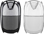 Collapsible Pop Up Laundry Hamper, Extra Large Mesh Foldable Laundry Basket, 28" x 16" x 16", 2 Pack (Black + Grey) by BuyongwantJewelry