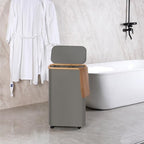 efluky Slim Laundry Basket with Wheels, Narrow Rolling Laundry Hamper with Lid and Removable Bag, Tall Aesthetic Dirty Clothes Hamper on Wheels for Laundry Room, Bedroom, Dorm and Bathroom, 75L Grey - Image 6