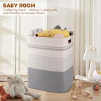 80L Large Cotton Rope Laundry Basket for Bedroom & Laundry Room, Tall Clothes Hamper with Sturdy Handles, Neutral Storage Bin Capable of Holding Blankets and Toys - Image 2