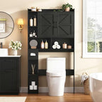 Vabches Over The Toilet Storage Cabinet with 2 Barn Doors, Black by Vabches