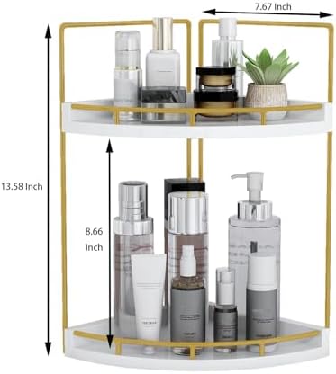 Dorhors Corner Bathroom Counter Organizer,Vanity Countertop Storage Shelf - Image 3