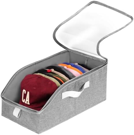 Livelab Hat Organizer for Baseball Caps, Hat Storage Box, Grey 1Pcs by LIVELAB