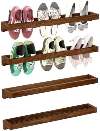 Nisorpa Set of 4 Rustic Burnt Wood Hanging Shoes Racks, 30 Inches by Nisorpa