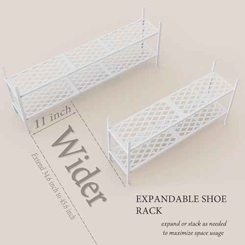 Shoe Rack, 45.6" Expandable Shoe Storage Organizer for Closet - Stackable - Image 4