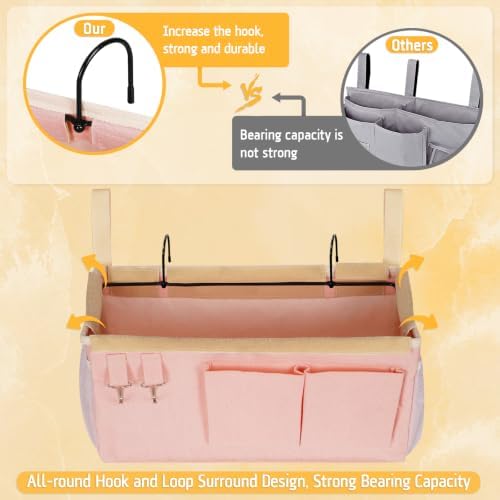 Lilithye Bedside Caddy, Bedside Storage Bag Hanging Organizer for Bunk Bed - Image 5
