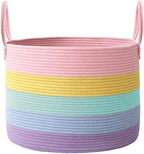 JMvicyroam 65L Extra Large Machine Washable Cotton Rope Blanket Basket by JMvicyroam