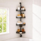 Corner Shower Caddy, Adjustable 4-Tier Rustproof Bathroom Organizer Shelves, 45-75 Inch No-Drill Quick Installation Bathtub Corner Shelf by HUADUOBEAUTY