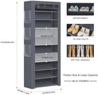 OYREL Shoe Rack Dustproof Sturdy 10Tier Tall Large Storage with Side Pocket - Image 3