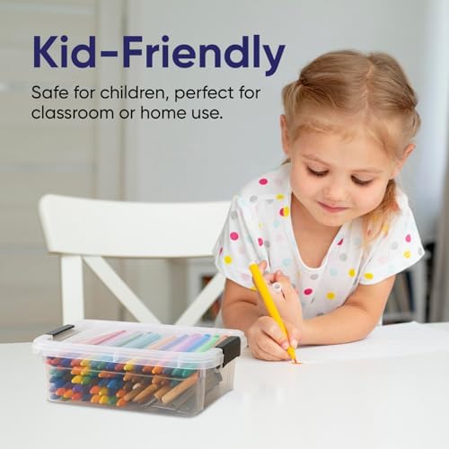 Superio 0.7 Quart Mini Clear Plastic Storage Container with Lid, Stackable Small Organizer Box for Crayons, Art Supplies, Beads, Sewing, Stationery & Food Storage, 4 Pack - Image 7